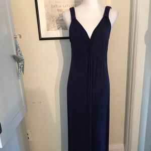 SPENSE Navy Blue long Cotton Sundress
